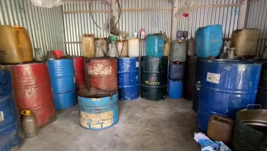 অবৈধভাবে মজুত করা ১৪৫৫ লিটার তেল জব্দ