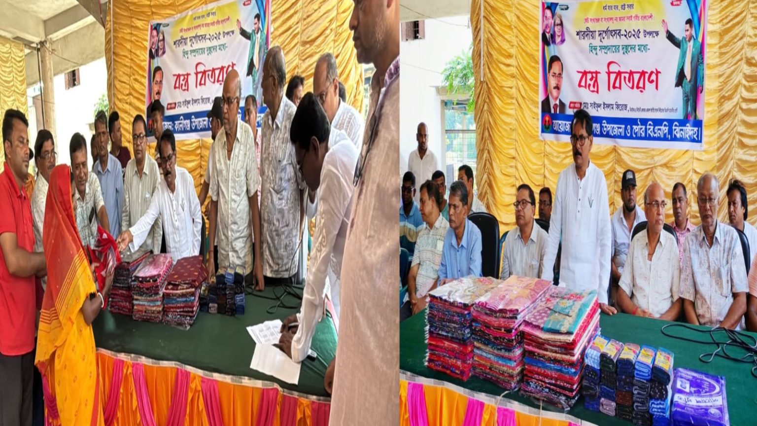 দুর্গাপূজা উপলক্ষে মন্দিরে বস্ত্র বিতরণকালে হিন্দু-মুসলিম মিলেই আমরা গড়তে চাই স্বপ্নের বাংলাদেশ- সাইফুল ইসলাম ফিরোজ