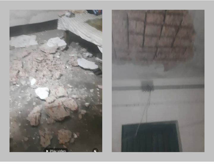 ভূমিকম্পে খসে পড়েছে আগরপুর প্রাণি চিকিৎসা উপকেন্দ্র ও কৃত্রিম প্রজনন কেন্দ্রের পলেস্তারা
