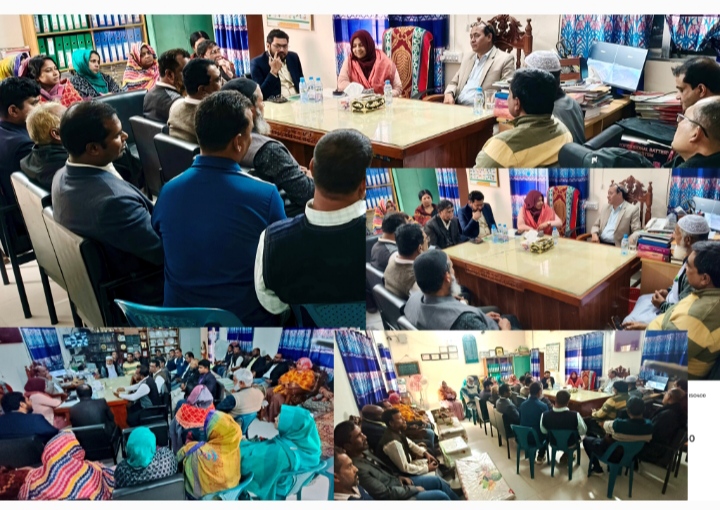 কালীগঞ্জে ইউএনও ও এসিল্যান্ডের সঙ্গে সরকারি ভূষণ পাইলট স্কুল শিক্ষকদের মতবিনিময়